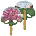 Digital Tree Fast Fan w/ Wooden Handle & 2 Sides Imprinted (1 Day)